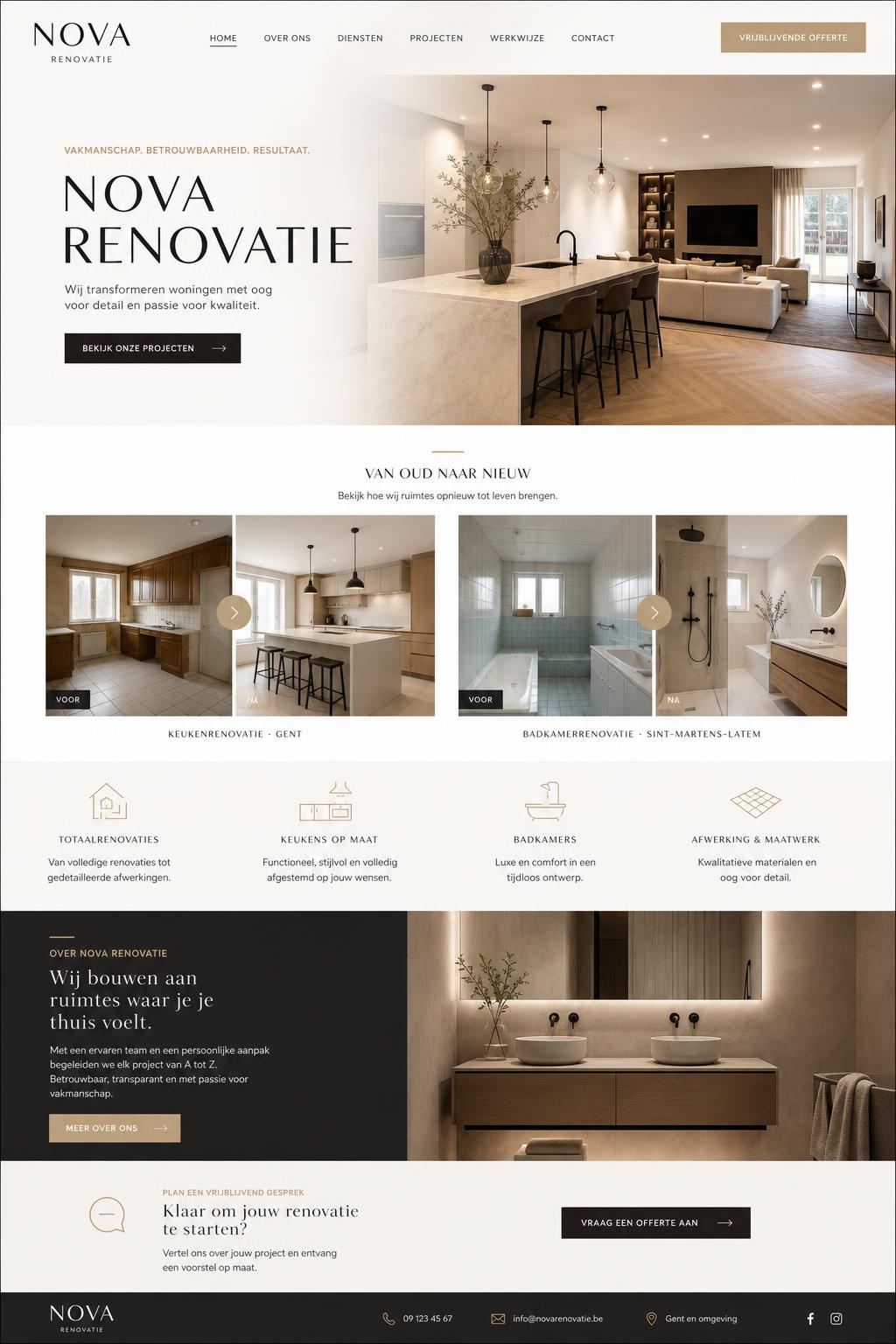 Webdesign concept — Nova — Renovatie